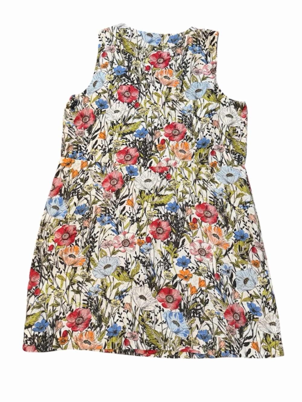 J Jill Love Linen Floral Mini Dress Bouquet Twee Coquette